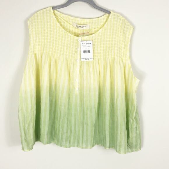 NWT free people little bit of something yellow and green Ombre tank top - Picture 3 of 6